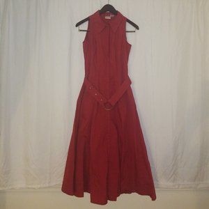 Red pinup style sleeveless dress